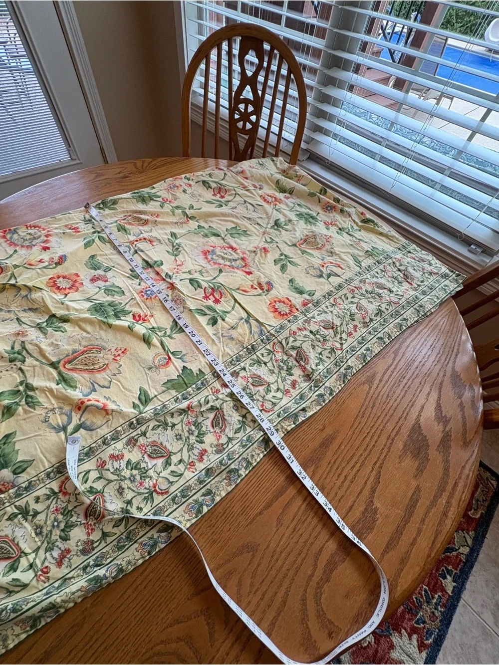April Cornell Large Yellow Floral RectangularTablecloth 100x60” Cotton Garden